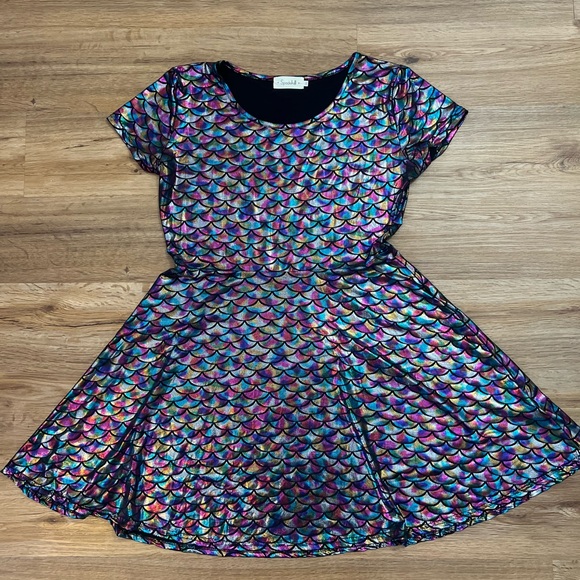 Spadehill Dresses & Skirts - Vibrant Multicolor Scale Pattern Mini Costume Dress